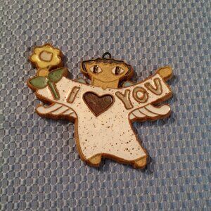 Saint St. Andrews Abbey Angel Ceramic I Love You Christmas Ornament 4"